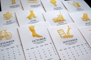 a few of her favorites, letterpress calendar.